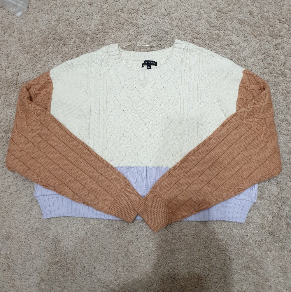 Kendall and Kylie cropped colorblock sweater